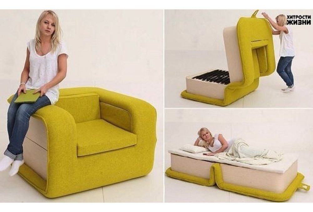 Зеленое кресло-кровать